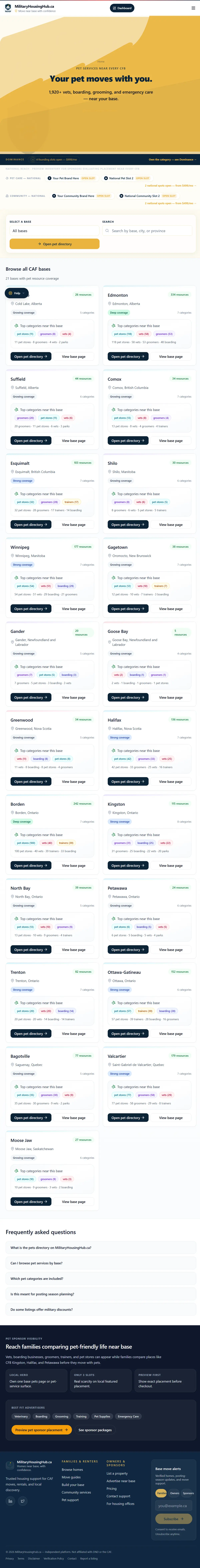 Pet services near base directory